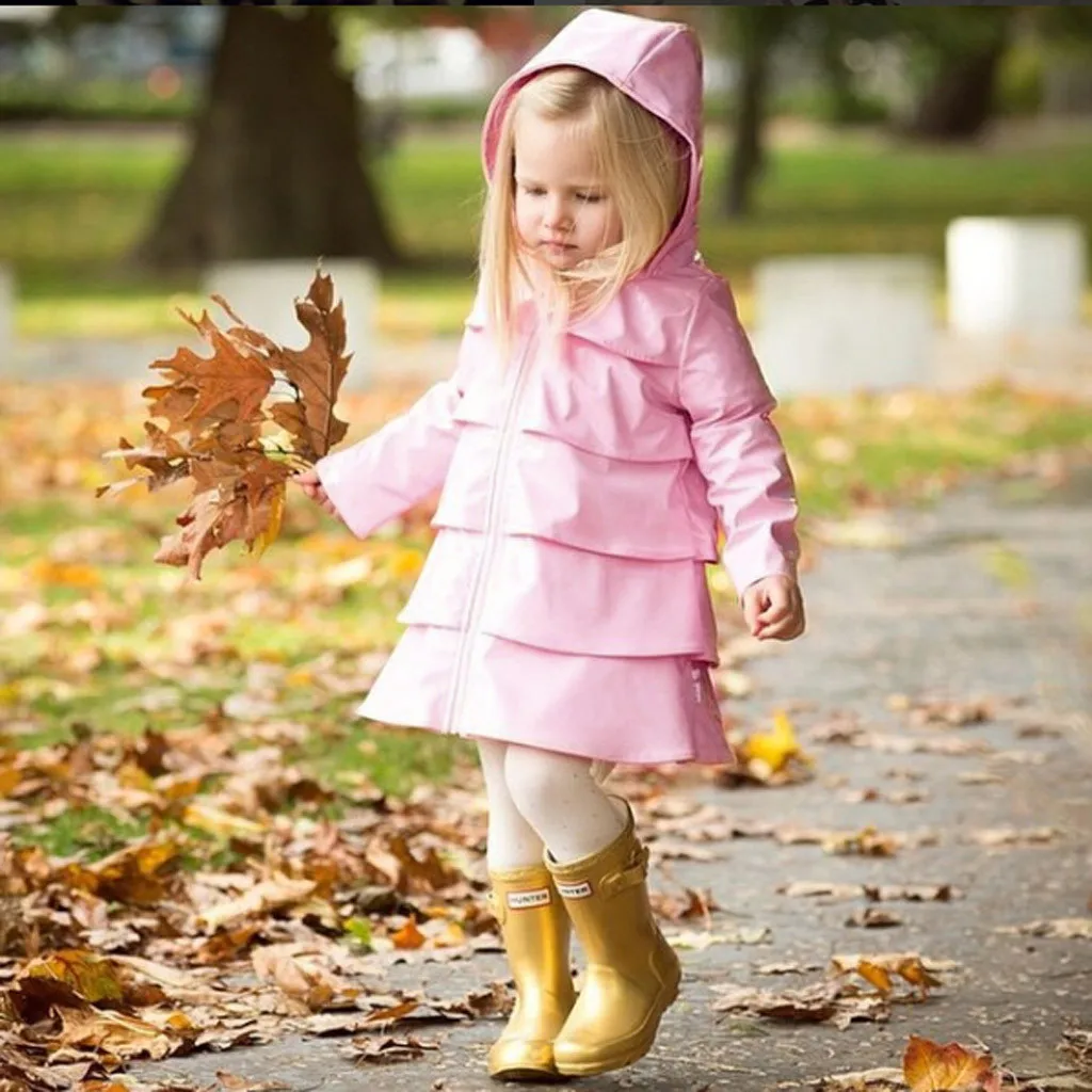 

Toddler Kids Baby Boys Girls Hooded Zip Windbreaker Tops Rain Jackets Coat
