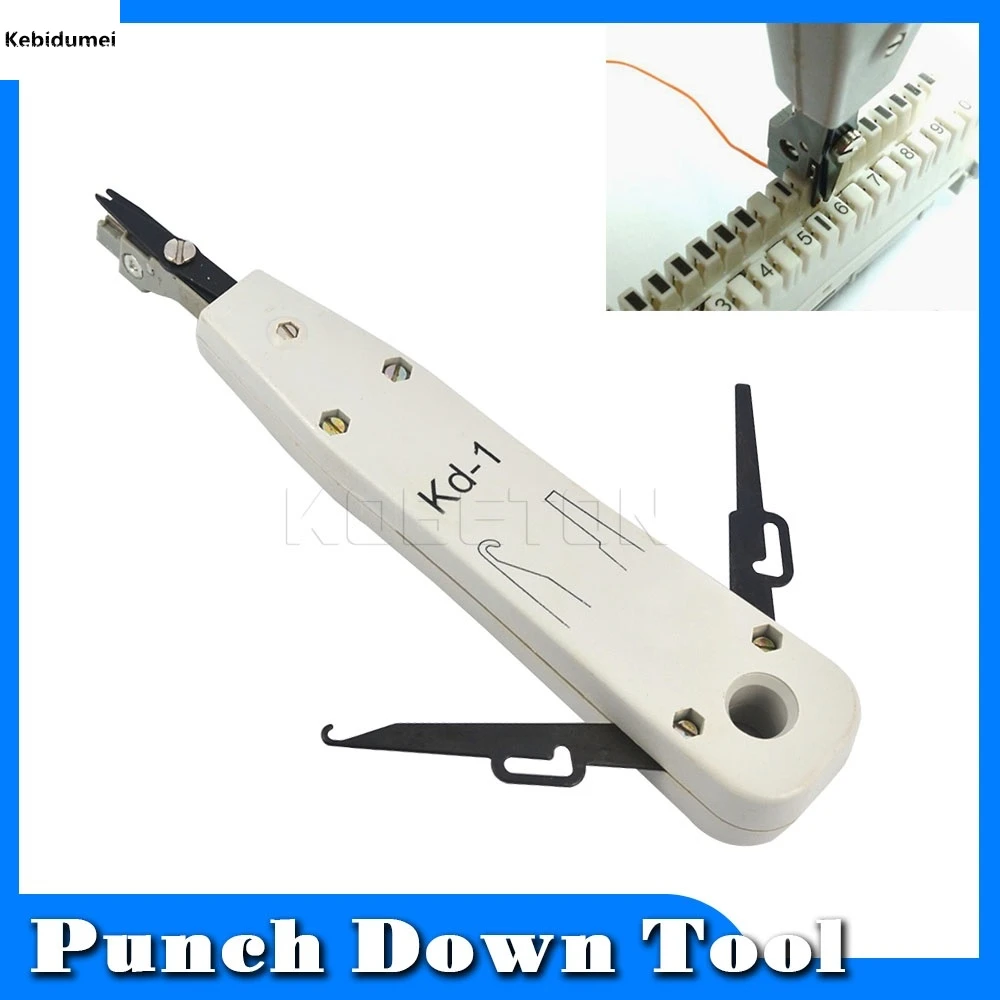 

Kebidumei Professional KRONE Telecom Phone Cable Cat5 RJ11 RJ45 Network Punch Down Impact Network Tool Wire Cut Tool Insertion