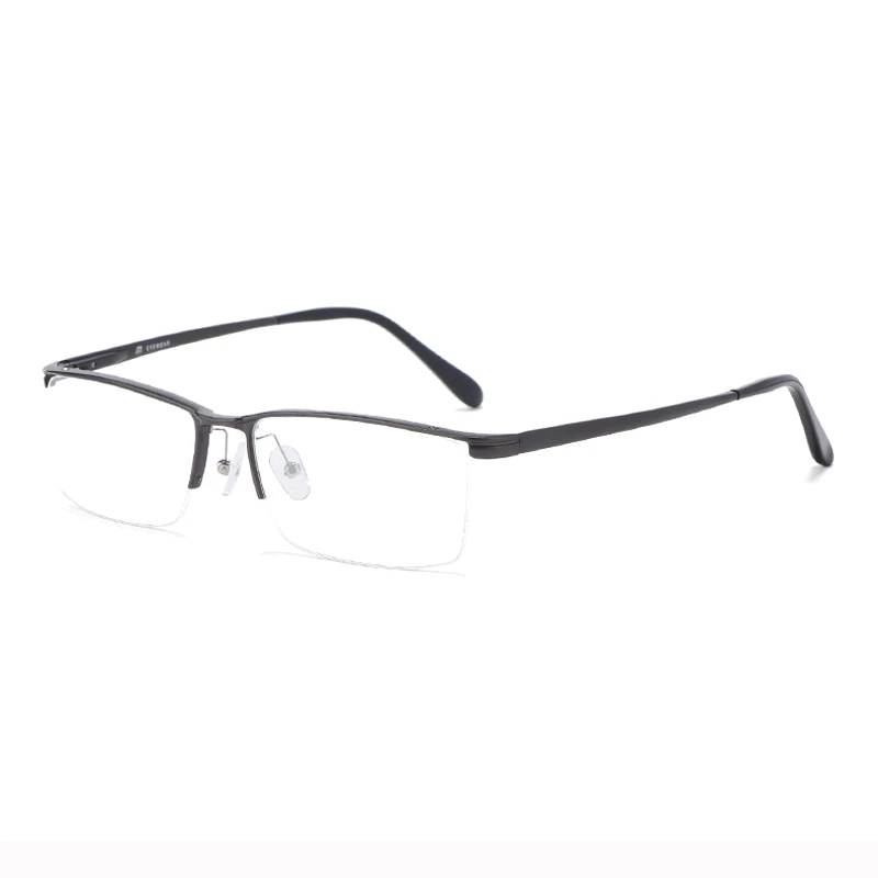 

Logorela Optical Spectacles Business Titanium Alloy Eyeglasses Frame For Men Eyewear Half Rim Glasses Black Gray Blue 3 Colors