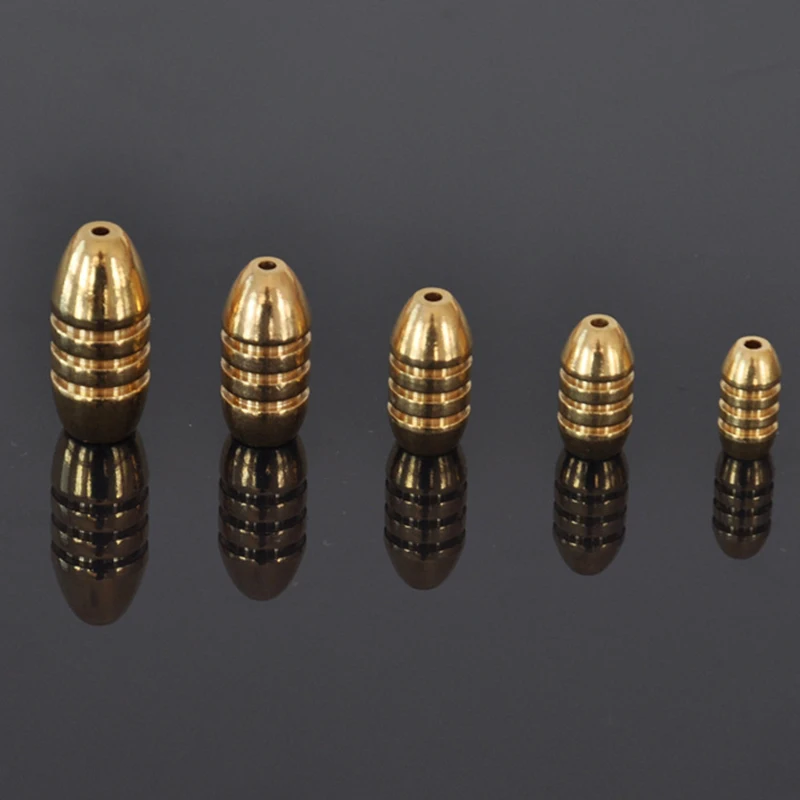

5Pcs/lot Bullet Shape Copper Lead Fishing Sinker 1.8g/3.5g/5g/7g/10g Weight For Lure Sea Fishing Accessories Tackle