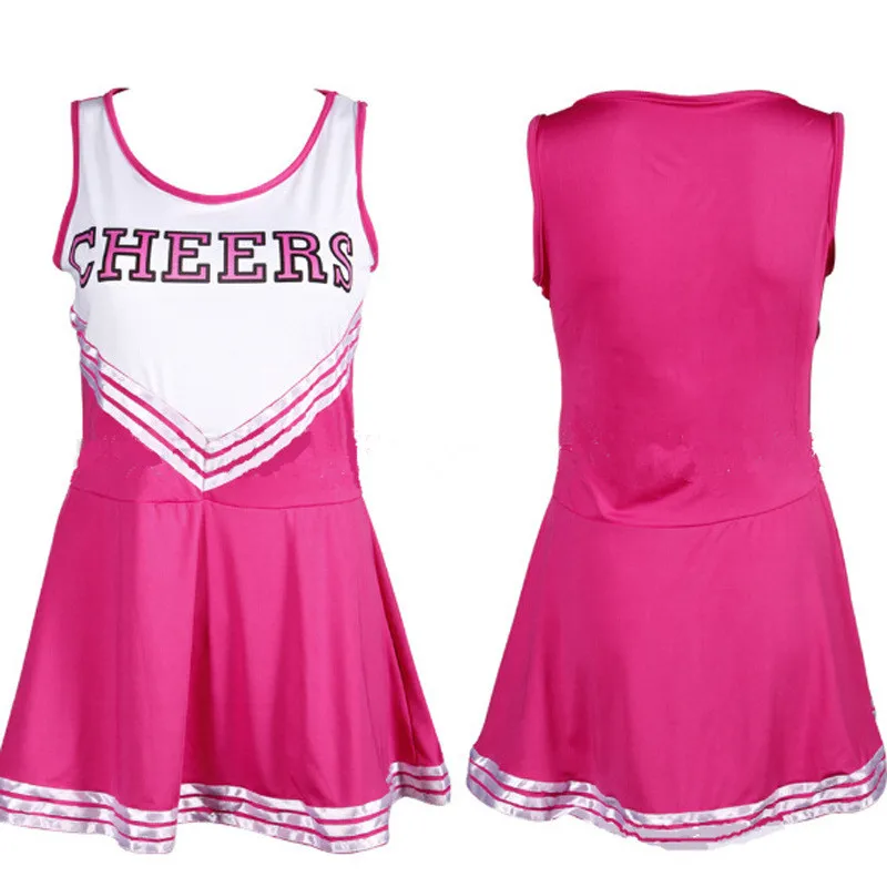 Rosso E Bianco Scuola Girl Cheerleader CALCIO BASKET e Pompon FANCY DRESS NEW 