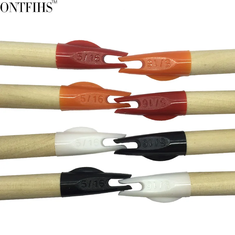 

100 pcs 5/16 Archery Arrow Hunting Arrows Nocks Plastic Outwear Arrow Tail Used For 8mm Wooden Arrow Shafts C4