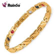 Rainso Для женщин Нержавеющая сталь браслет золото магнитный браслет Jewelry Pulceras для Для женщин браслет германий OSB-1550G