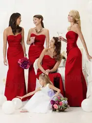 Бесплатная доставка 2016 длинное красное платье подружки невесты новое Горячее Сексуальное Милое Дешевое