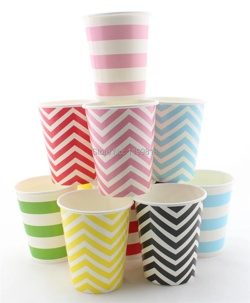 Free Shipping 1500 pcs/lot Eco friendly Chevron Striped Paper Cups