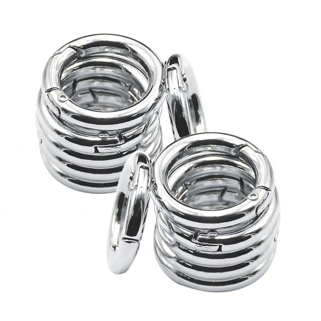 

12pcs Silver Alloy Round Spring Snap Hooks Spring Snap Clip Hook for Keychain Phone Climbing Hiking Circle Carabiner