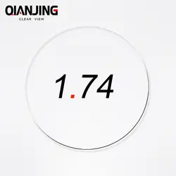 QIANJING 1,74 индекс ультратонкие линзы рецепт близорукость дальнозоркостью астигматизм Асферические твердые смолы очки линзы Сверхлегкий