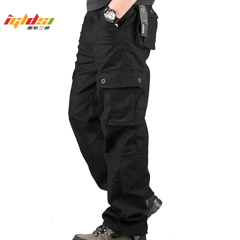 

Men's Cotton Military Cargo Pants 6 Pockets Casual Work Combat Trousers Male Military Army Camo Cargo Pants Plus Size 42 44