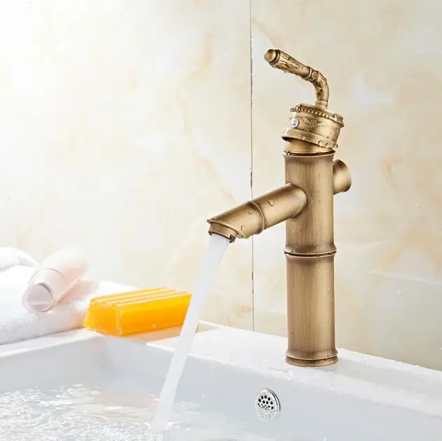 Bamboo Design Antique Bathroom Wash Basin Faucet Vanity Sink Mixer Vessel Tap Bamboo Design Antique Bathroom Wash Basin Faucet Vanity Sink Mixer Vessel Tap