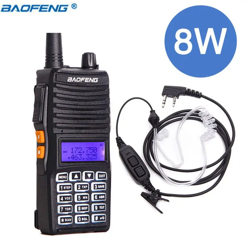 Baofeng UV-82 II Высокое Мощность 8 Вт Walkie Talkie обновление UV82 двойной 2 PTT Портативный ветчиной двухстороннее радио УКВ трансивер + гарнитура