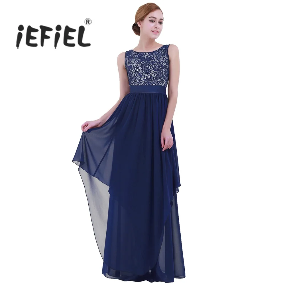 

Hot Sales Womens Sexy Maxi Dress Vintage Lace Chiffon Hollow Out Dress Sleeveless Wedding Evening Party Princess Pageant Dresses