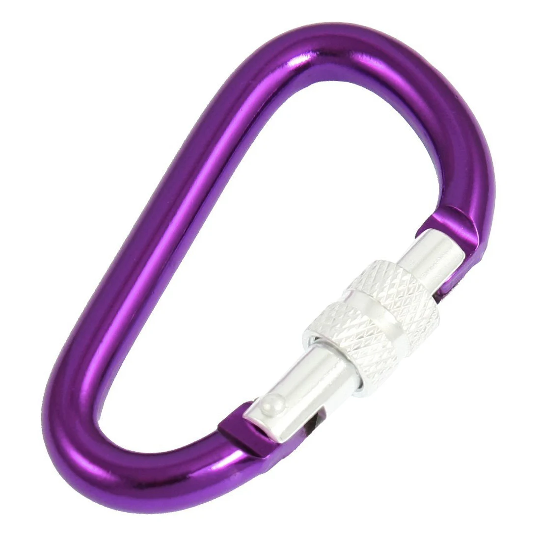 D Shaped purple aluminum lockable carabiner keyring keyringin Outdoor