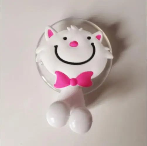 Милые животные Миньон hello kitty мультфильм присоска держатель зубной щетки аксессуары для ванной комнаты Набор 24 цвета настенный держатель на присоске Инструмент - Цвет: Cat