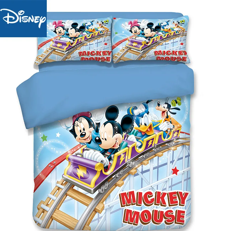 Disney mickey mouse bedding set for kids bed decor king size quilt cover full bedspread 3pcs children home textile promotion new | Дом и сад