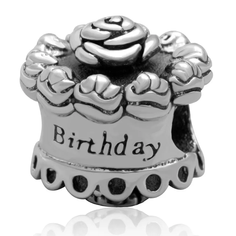 Birthday Rose Bead Charm Authentic 925 Sterling Silver Charms Jewelry Fit European Style Diy Original Troll Bracelet & Necklace