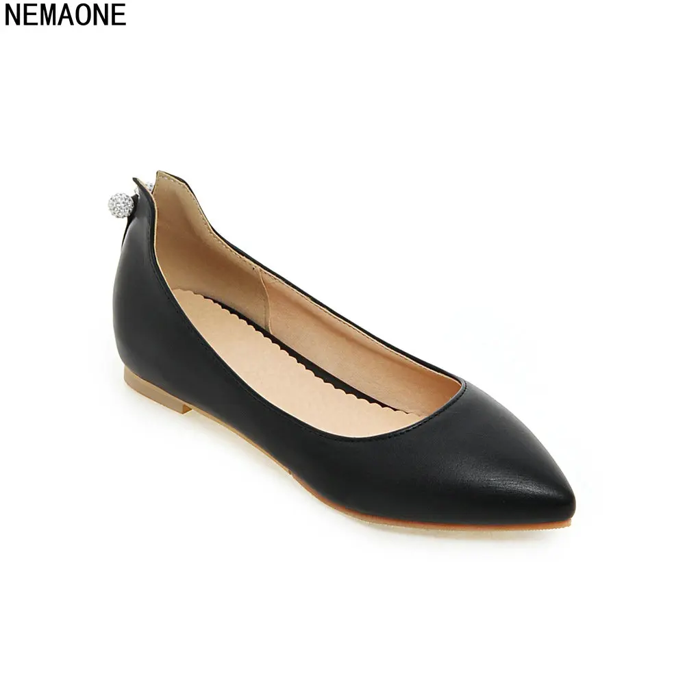 

NEMAONE 2018 New Female Fashion Pointed Toe Spring Autumn Increased Internal Sweet Crystal shoes Office Party Pumps Woman Shoes