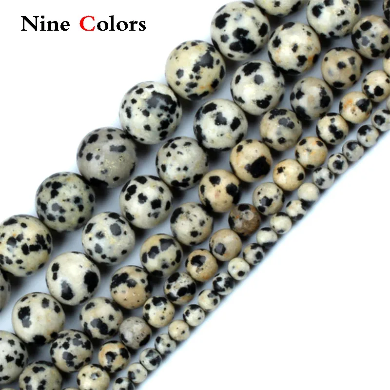 

Fashion 4 6 8 1012mmSelect 15.5'' Natural Stone Leopard Spotted Round Bead Jewelry DIY Bracelet Jewelry Making - ST063