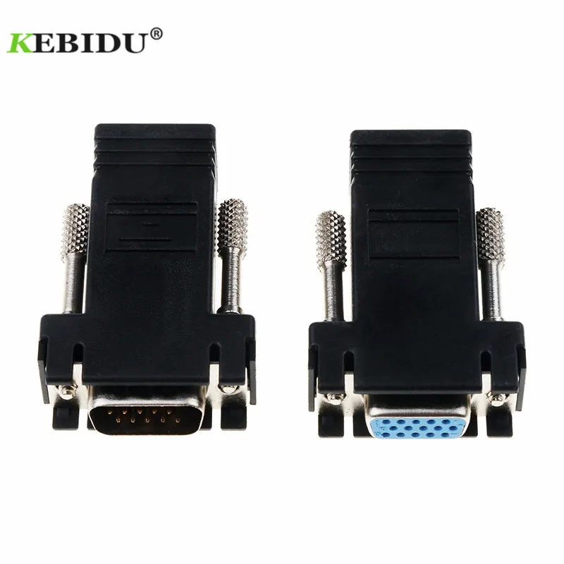 Kebidu штекер к локальной сети CAT5 CAT6 RJ45 сетевой Ethernet кабель Женский адаптер RJ45 К VGA удлинитель компьютер дополнительный переключатель адаптер