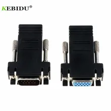 Kebidu RJ45 к VGA удлинитель штекер к локальной сети CAT5 CAT6 RJ45 сетевой Ethernet кабель Женский адаптер компьютер дополнительный переключатель адаптер