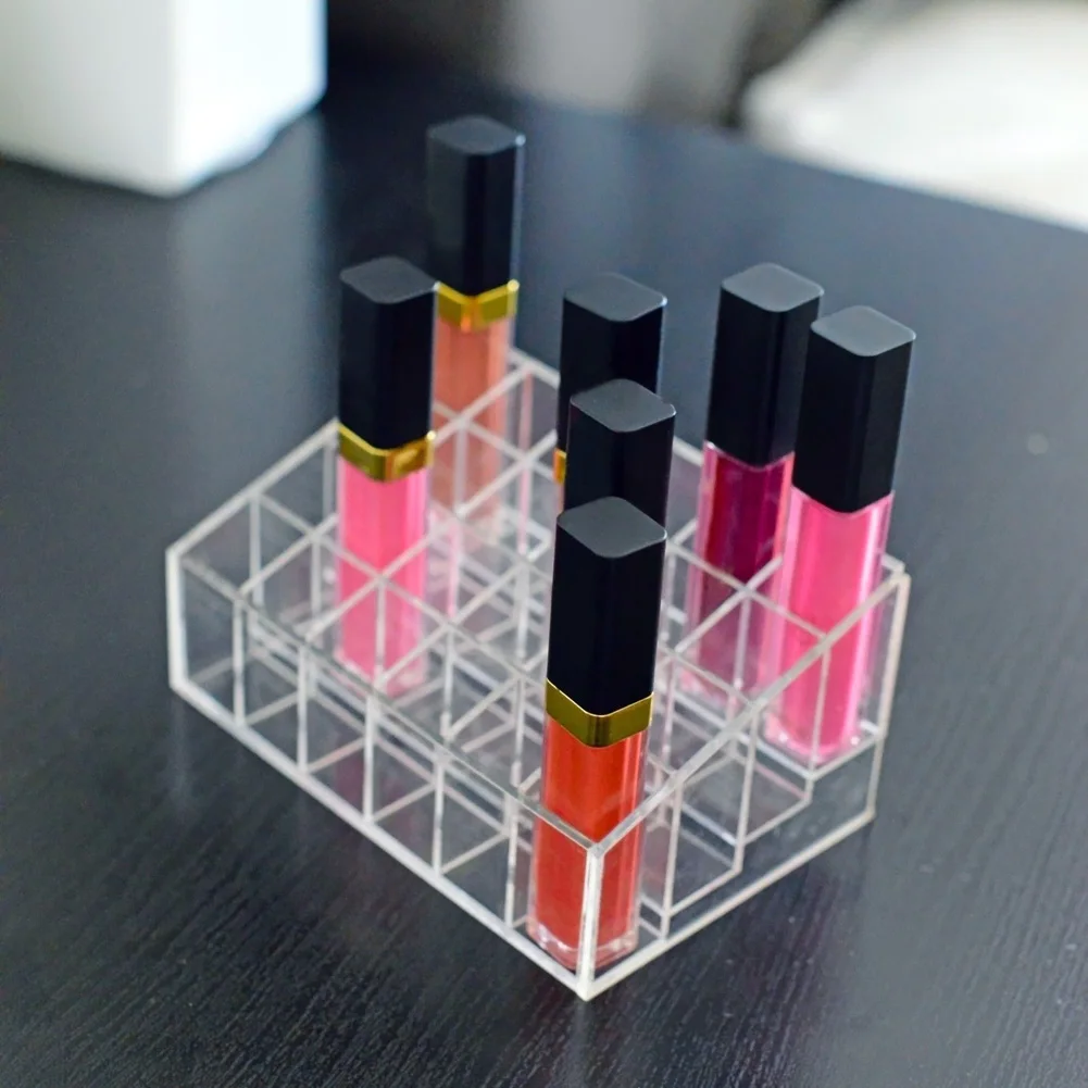 1pcs Clear 24 Display Stand Holder Makeup Lipstick Cosmetic Storage