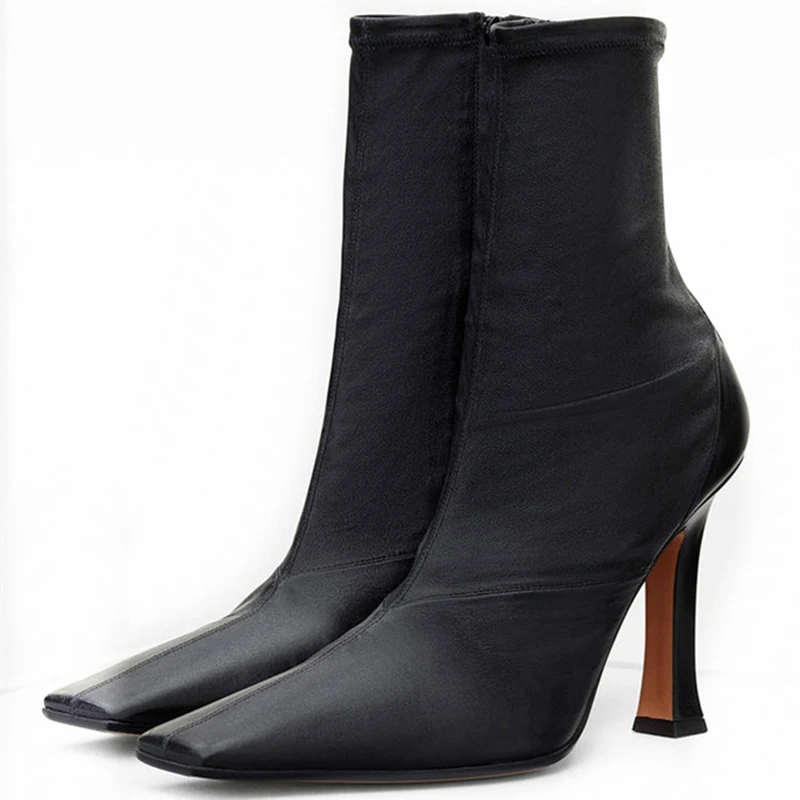 

Vangull Women Boots hot Woman Genuine Leather cow leather Europe and the United States British short boots square t fashion