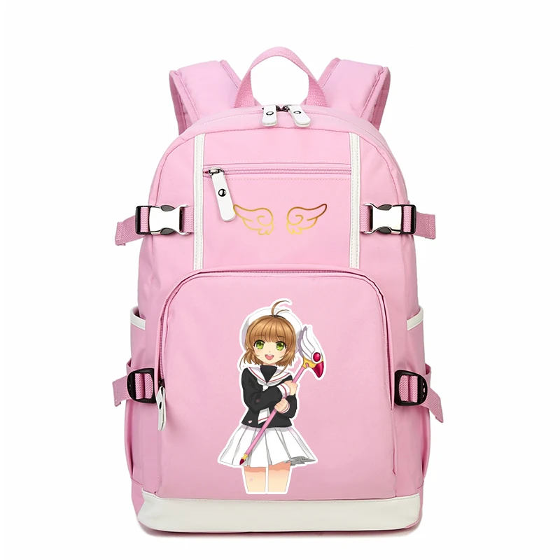 Anime Card Captor Pink Cute Backpack Mochila Feminina Sakura Kawaii Women  Shoulder Bags Canvas School Bags Rucksack Bookbag - Backpacks - AliExpress