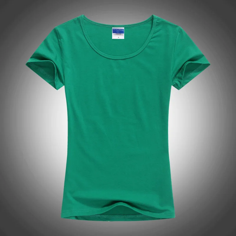 Slim Sexy Custom Tee Shirt  Logo Photo Text Print for Women Ladies Summer Cool Basic Cotton T-Shirt Short Sleeve Tshirt 5