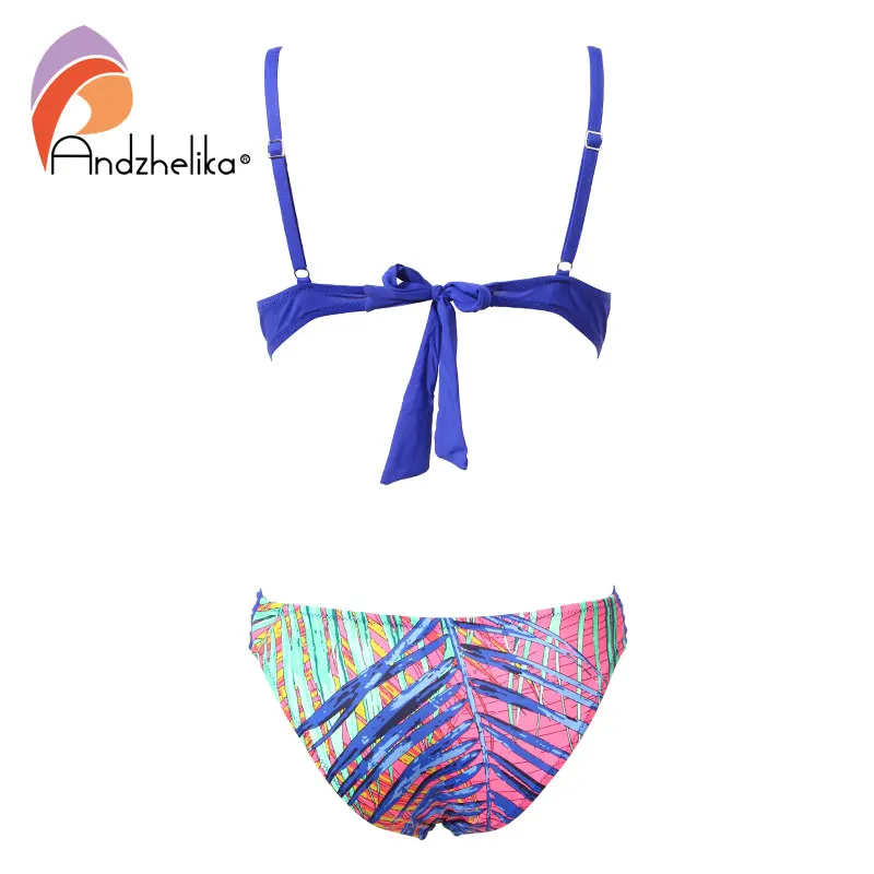 Andzhelika Bikini Women Swimsuit Push Up Swimwear 2018 Summer Sexy Print Fold Bikini Set Bathing Suit Swim Wear Monokini A73107