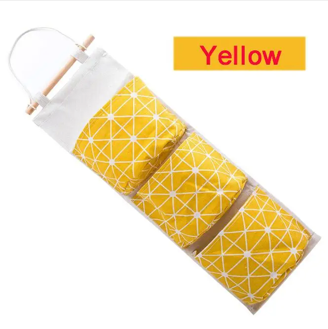 Настенный Подвесной для хранения сумки Органайзер Для Одежды Органайзер для украшений Органайзер сумки карманный подвесной держатель сумки для настенного хранения стойки 3 цвета - Цвет: Цвет: желтый