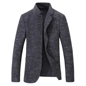 

2019 Autumn New Blazer Men High Quality Slim Fit Mens Suit Jacket Stand Collar Mens Blazer Jacket Casual Party Tuxedo Dress 4XL