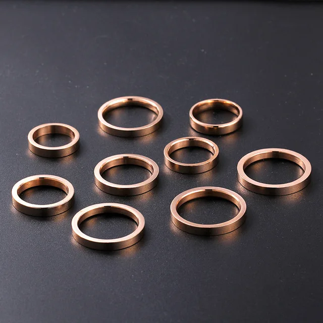

Latest Fashion Fortunately Rose Gold Women Men Polished Stainless Steel Ring Convention Jewelry Wedding Band Ring Valentin