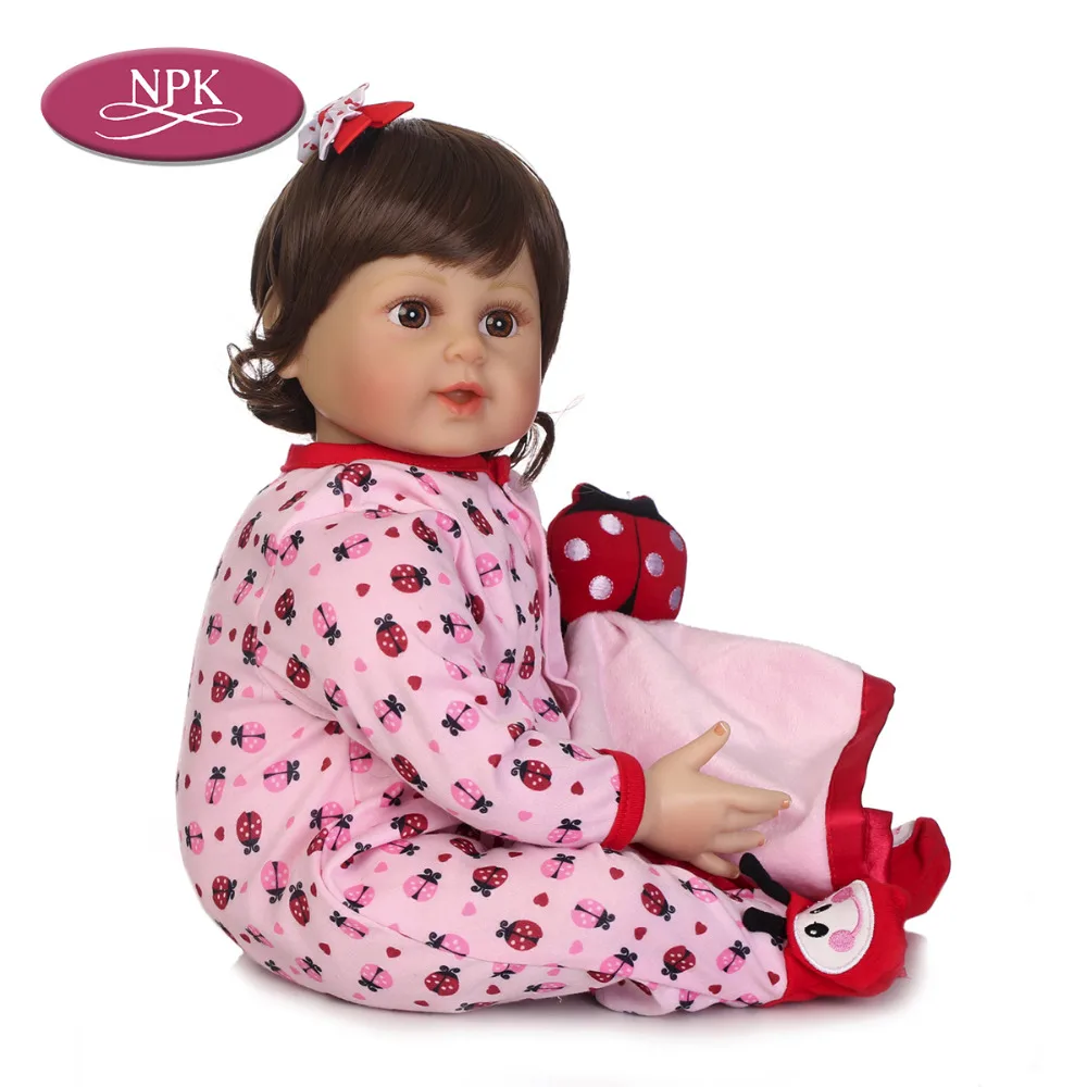 NPK 55CM Silicone Reborn Doll Baby Realisitc Doll Lifelike Princess Girl Soft Cloth Body Boneca Bebe Reborn Babies DOll Toy 2018 (4)