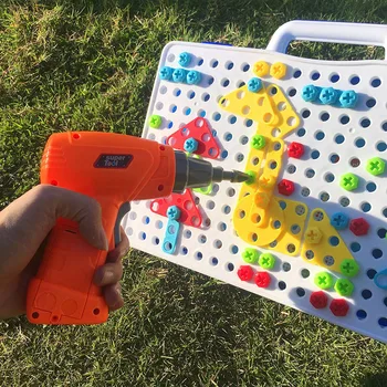 

Kids DIY Electric Drill Hands-on Disassembly Screw Nuts Match Tool Educational Toys