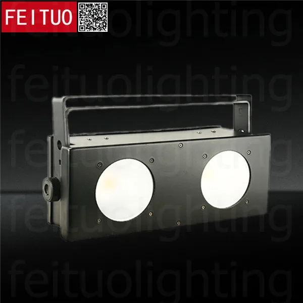 

2018 New Theater Light Warm / Cool White 2x100w Cob Led Audience Stage Blinder Light Powercon DMX 2 Eyes Led Light For TV Camera