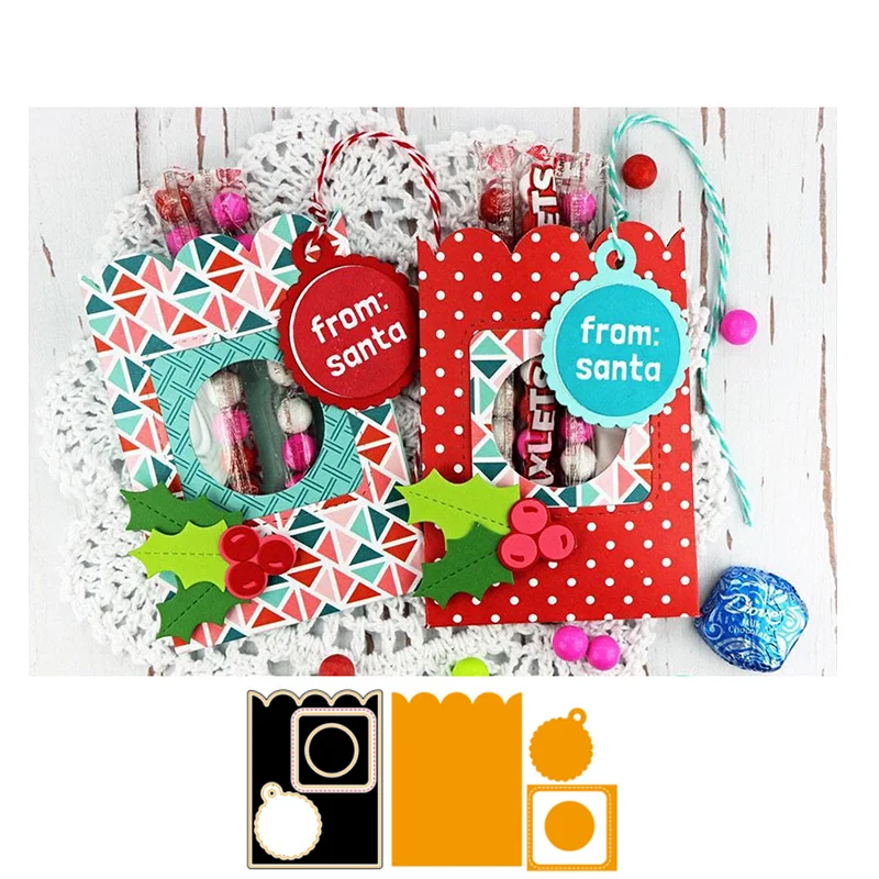 

Candy Bags with Circle Tags Metal Cutting Dies Stencils for DIY Scrapbooking Decorative Crafts Embossing Paper Cards New 2018