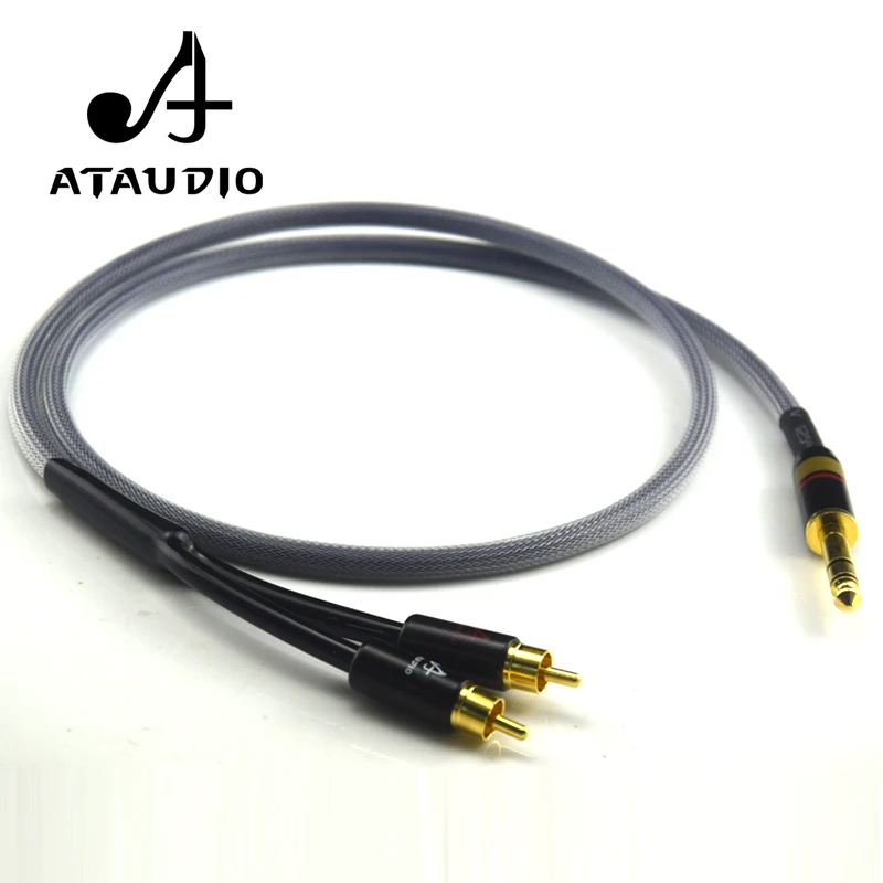 Аудиокабель ATAUDIO Hi Fi 6 35 мм 2RCA стерео 5 мм|audio cable|2rca cable2rca 2rca |