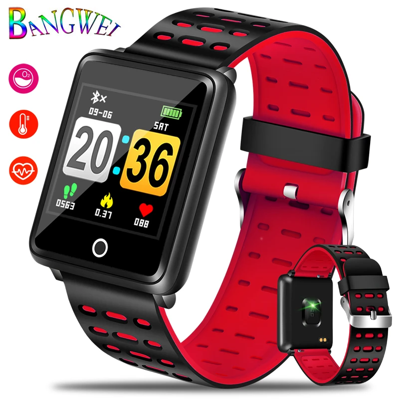 BANGWEI Smart Watch OLED Color Screen men Fashion Fitness Tracker Heart Rate Blood Pressure Oxygen Smartwatch Sport  Watches box