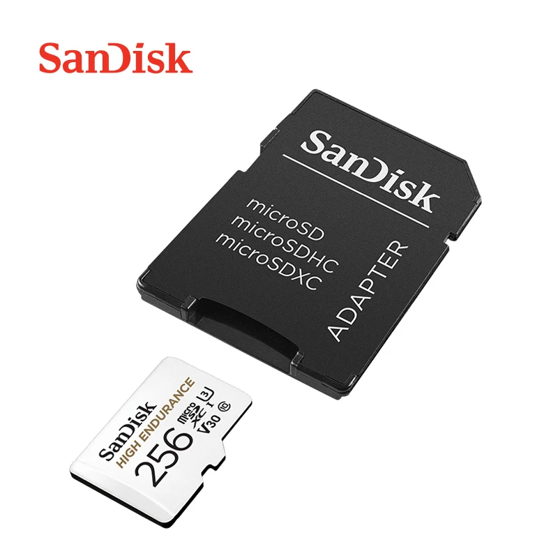 Карта памяти SanDisk высокой прочности microSD 32 Гб microSDHC 64 Гб 128 ГБ 256 ГБ microSDXC с адаптером для камер наблюдения