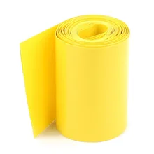Uxcell 10 метров Длина 64 мм Ширина пленка Обёрточная бумага желтый трубки ассортимент принадлежности для прокладки кабелей для aa аккумулятор