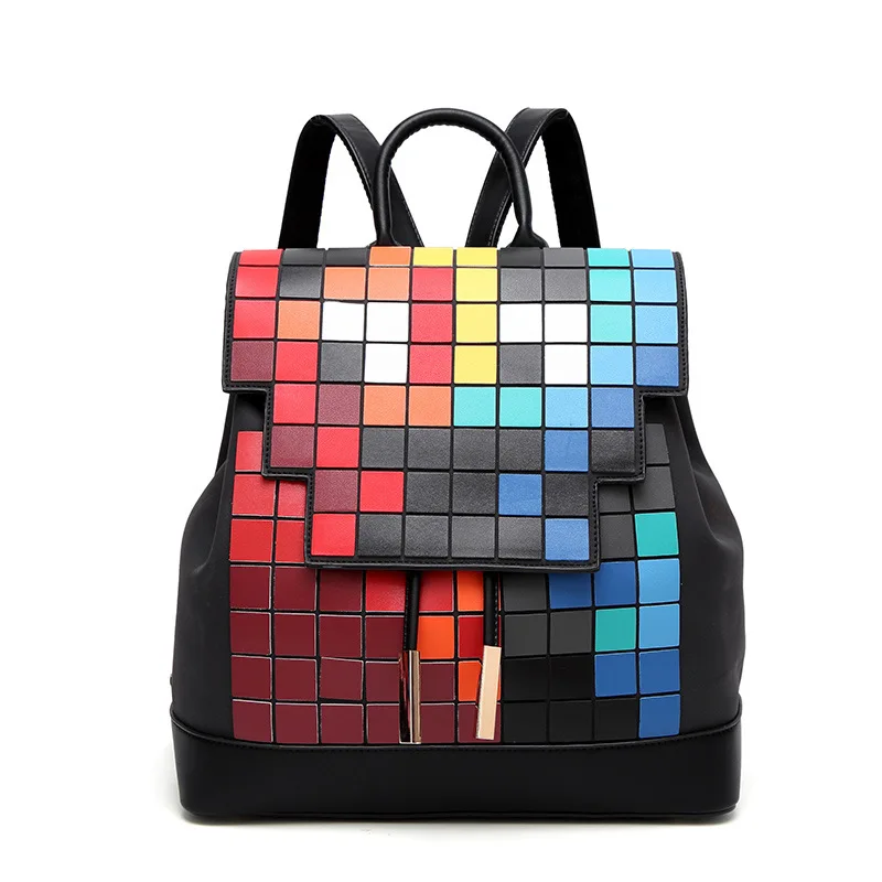 

Caker Brand 2018 Women Plaid Large Big School Backpack Diamond Lattice Drawstring Preppy Backpack Girls Back to School Bags