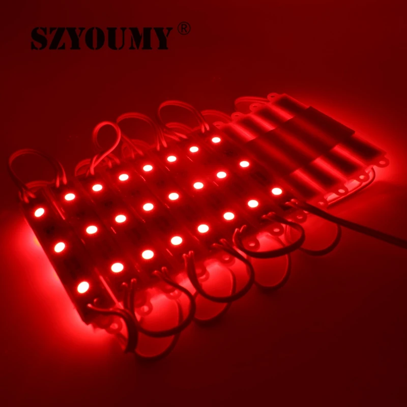 SZYOUMY 2000 шт. 3 светодио дный 5050 SMD светодио дный Модуль теплый белый зеленый синий и красный цвета RGB Водонепроницаемый IP65 высокое Яркость