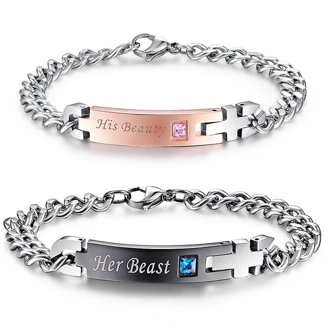 2017 New His Princess Her Prince Bracelets Full 2017 New His Princess Her Prince Bracelets Full Crystal Stainless Steel Promise