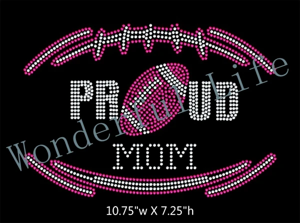 

20PCS/lot New style free shipping Football Mom - 2 color iron on rhinestone transfer iron-on rhinestone transfer designs