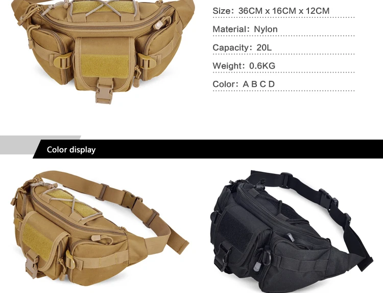 New Big Men Belt Pouch Bag Waterproof Male Bum Bags Military Waist Packs Nylon Fanny Pack For Women Army Hip Bag Camouflage (2)