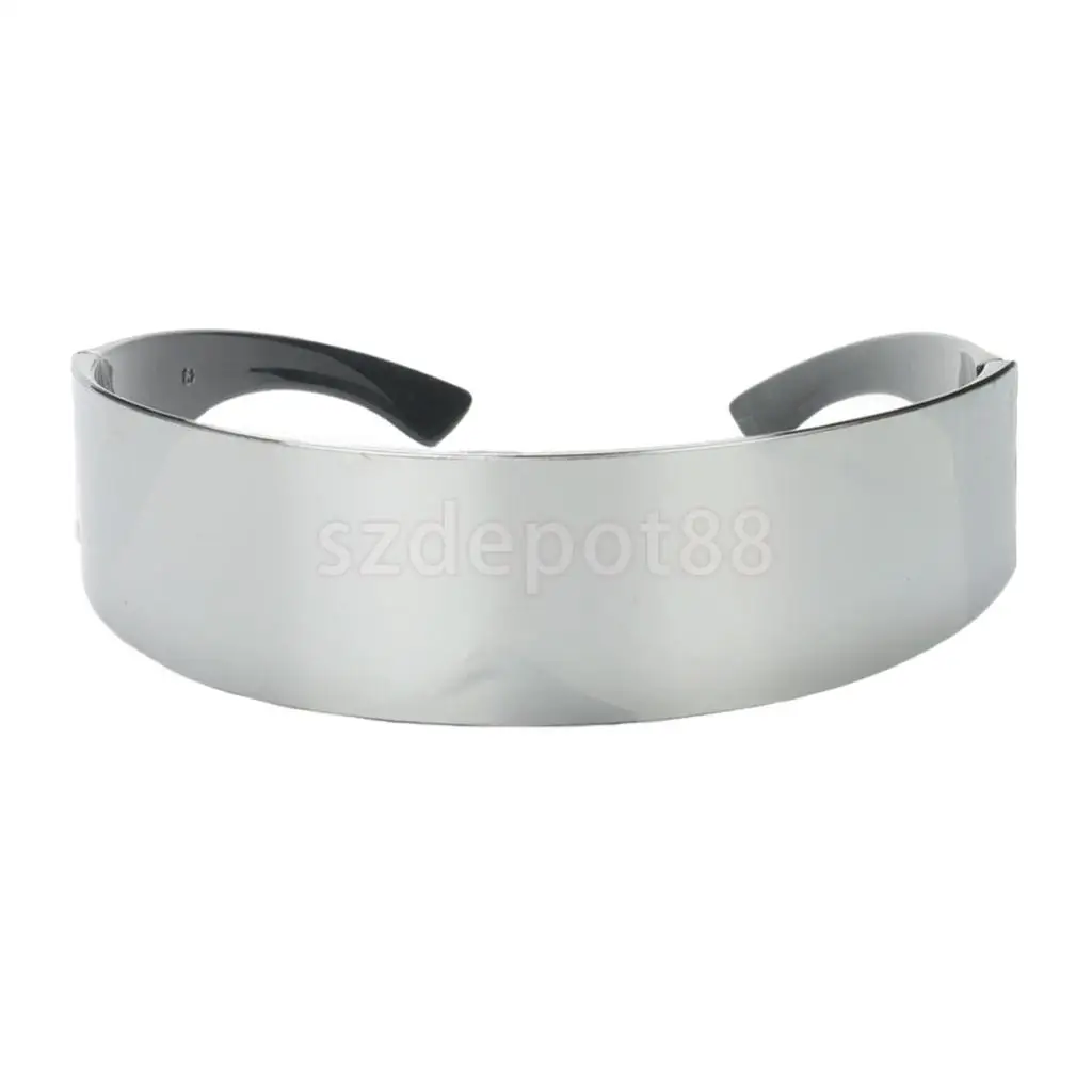 Funny Party Glasses Metallic Silver Futuristic Soldier Space Alien Robot Costume Cosplay Accessories Photobooth Christmas Party