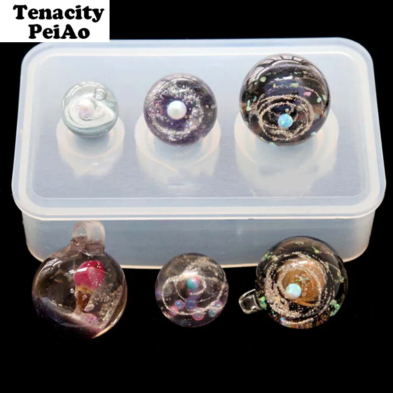 

Transparent Silicone Mold Resin Decorative Craft DIY Different Sizes Universe Ball Shape Type Epoxy Resin Molds for Pendant