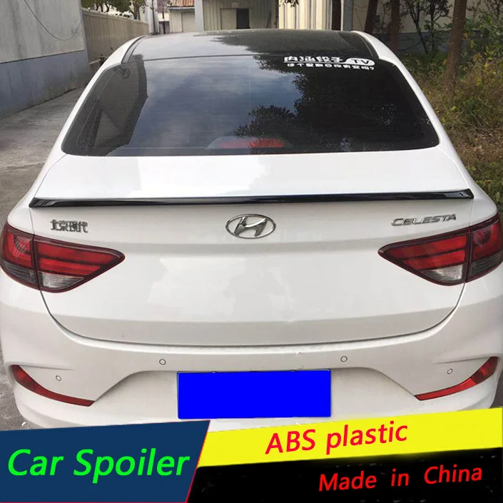 For Hyundai Verna Spoiler Sport ABS Material Car Rear Wing Primer Color