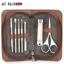 Высокое качество 7 шт набор для маникюра и педикюра, ножницы, пинцет, Ножи утилита палочка для ушей, маникюрный комплект для стрижки нержавеющая сталь средства для ухода за ногтями