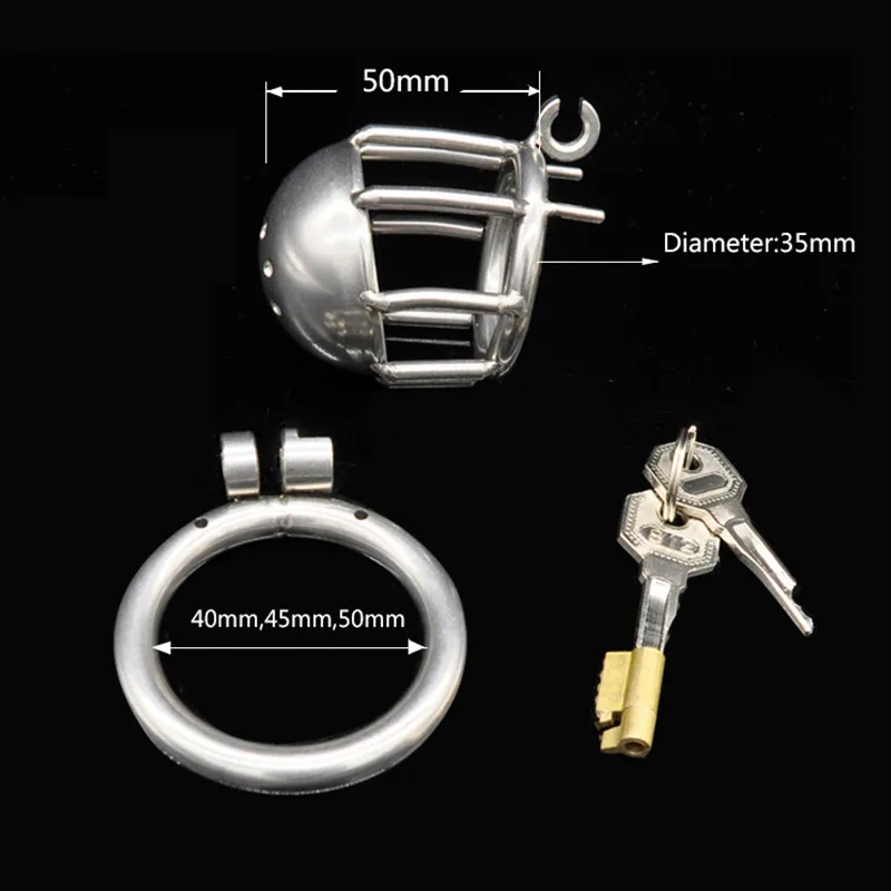 New 304 Stainless Steel Cock Lock Male Chastity Device Man Bondage Dick Cage Chastity Belt Penis Ring Adult Game Sex Products