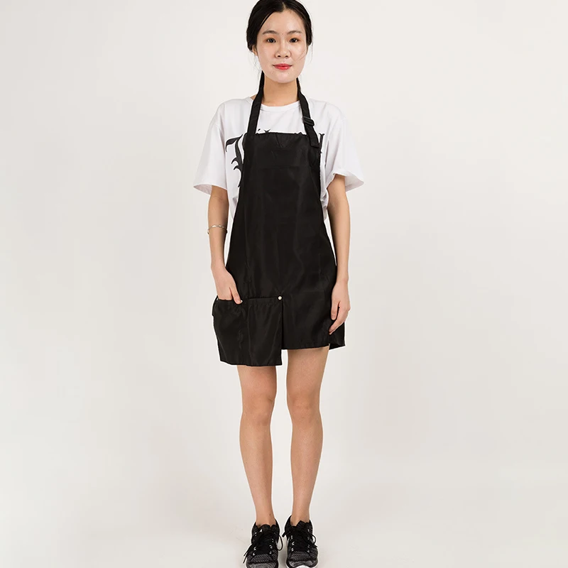 

Black Adjustable Salon Apron Bib Uniform with Pocket Hairdresser Salon Hair Tool Waterproof Salon Uniform Fashion